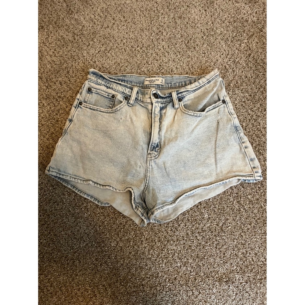 Abercrombie & Fitch Women Shorts 29/8 Light Wash Curve Love High Rise Mom Short